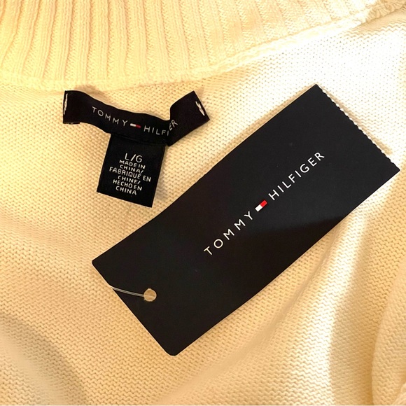 Tommy Hilfiger White Zip-Up Sweater NWT - Picture 9 of 14